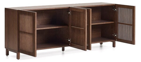 Tmavě hnědá komoda v dekoru ořechu 181x71,5x42,5 cm Beyla – Kave Home