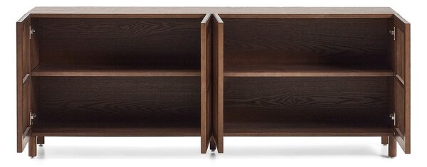 Tmavě hnědá komoda v dekoru ořechu 181x71,5x42,5 cm Beyla – Kave Home