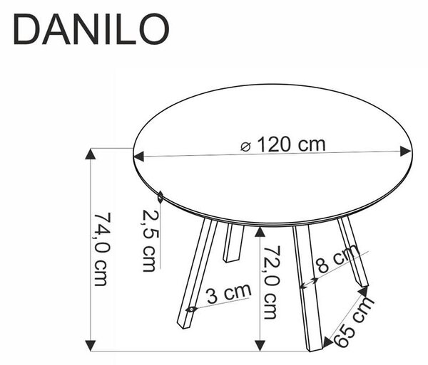 Jídelní stůl Dannon (ořech + černá) (pro 4 osoby)