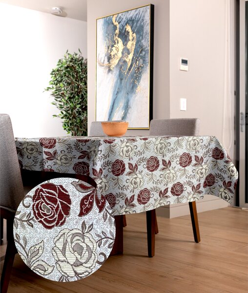 Ervi gobelínový ubrus na stůl obdélníkový/čtvercový - Tafta růže bordo - Erviplas