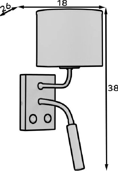 Nástěnná lampa se čtecím ramenem VESPILLO - zelená / zlatá / černá