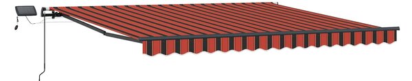 Stahovací markýza oranžová a hnědá 450 × 300 cm Látka a hliník 3330880
