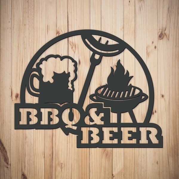 DUBLEZ | Stylová nálepka do kuchyně - BBQ a BEER | Obraz