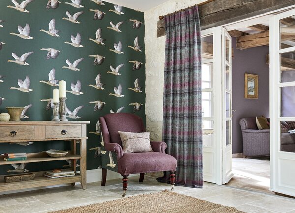 Sanderson Tapeta Elysian Geese, příroda, kolekce Elysian Odstín tapety: Briarwood