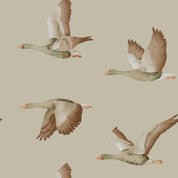Sanderson Tapeta Elysian Geese, příroda, kolekce Elysian Odstín tapety: Briarwood
