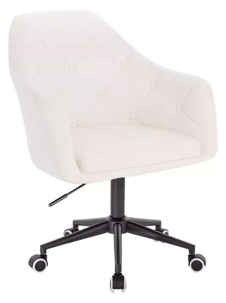 LuxuryForm DESIGN Křeslo ANDORA na černé podstavě s kolečky - bílé