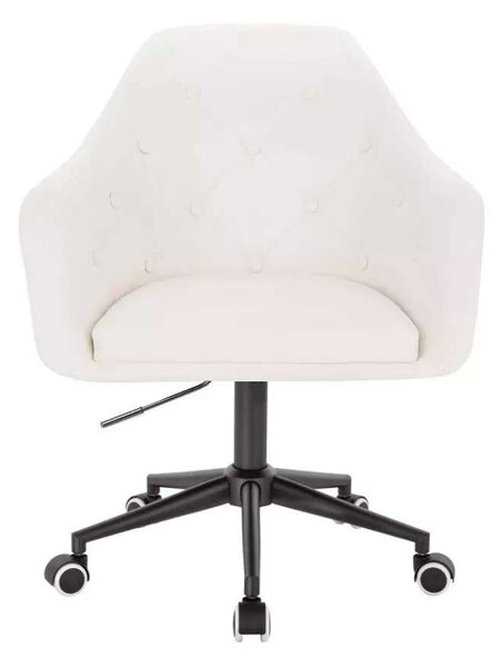 LuxuryForm DESIGN Křeslo ANDORA na černé podstavě s kolečky - bílé