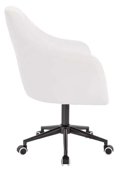 LuxuryForm DESIGN Křeslo ANDORA na černé podstavě s kolečky - bílé