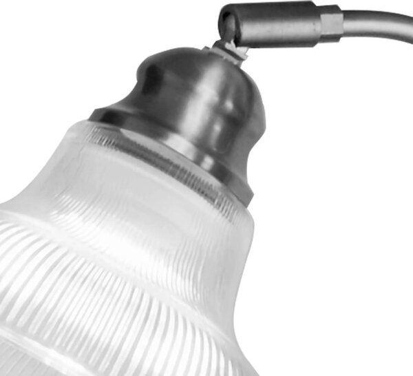 Searchlight EU7180SS Stylová stolní lampa BISTRO žebrované sklo