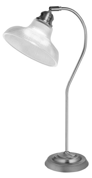 Searchlight EU7180SS Stylová stolní lampa BISTRO žebrované sklo