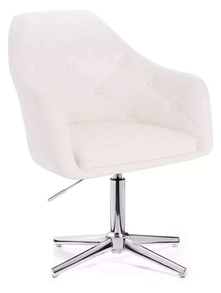 LuxuryForm DESIGN Křeslo ANDORA na stříbrném kříži - bílé