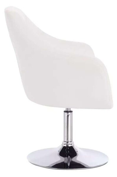 LuxuryForm DESIGN Křeslo ANDORA na stříbrném talíři - bílé