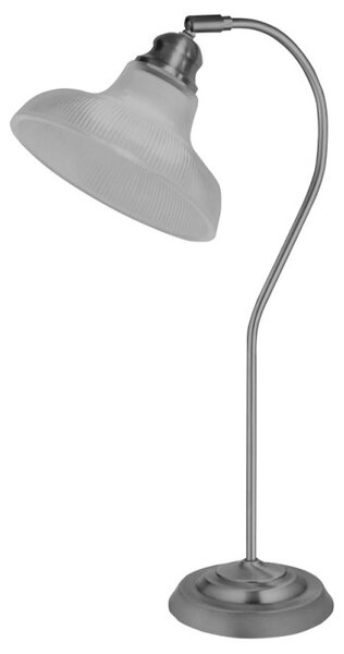 Searchlight EU7180SS Stylová stolní lampa BISTRO žebrované sklo