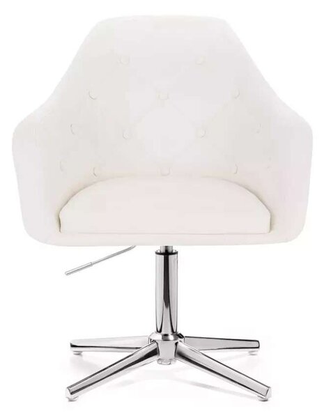 LuxuryForm DESIGN Křeslo ANDORA na stříbrném kříži - bílé
