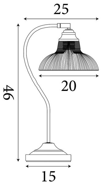 Searchlight EU7180SS Stylová stolní lampa BISTRO žebrované sklo