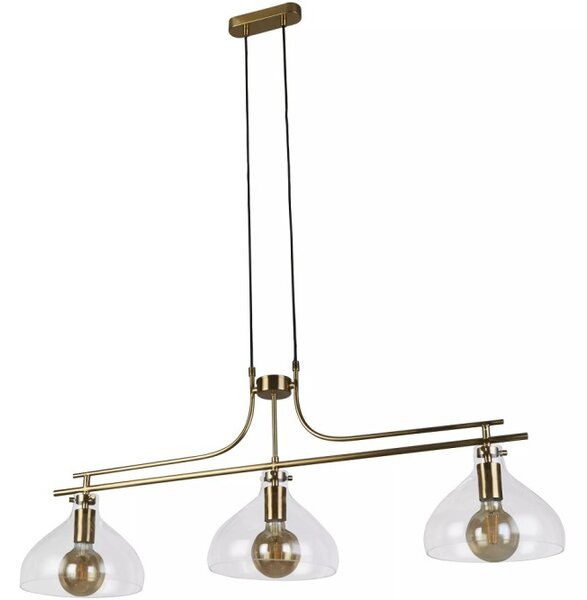 Searchlight 31031-3PB Trojité závěsné svítidlo MARGARITA mosaz, čiré sklo