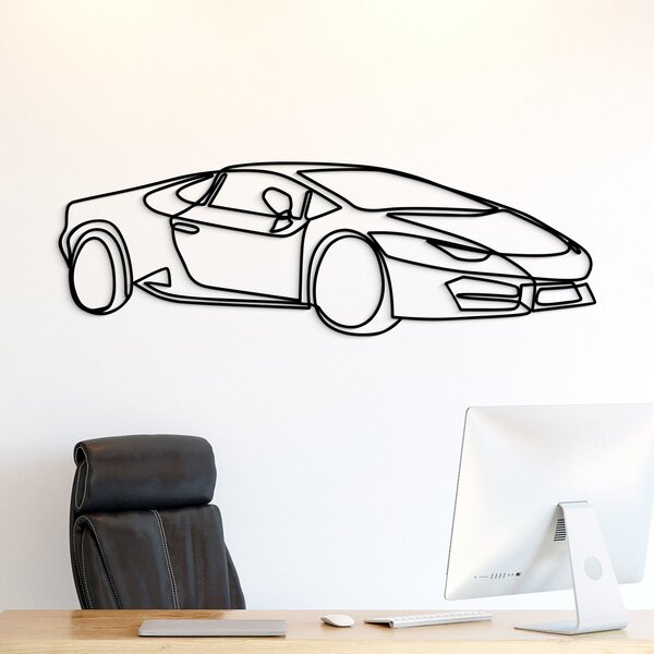 DUBLEZ | Dřevěný line art obraz - Lamborghini Huracán | Obraz