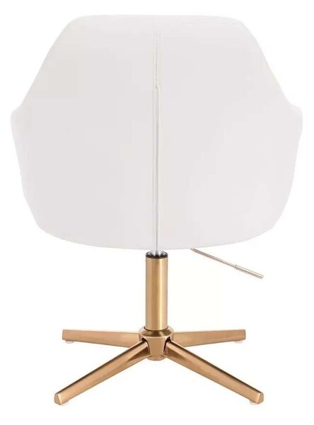 LuxuryForm DESIGN Křeslo ANDORA na zlatém kříži - bílé