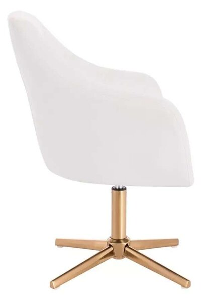 LuxuryForm DESIGN Křeslo ANDORA na zlatém kříži - bílé