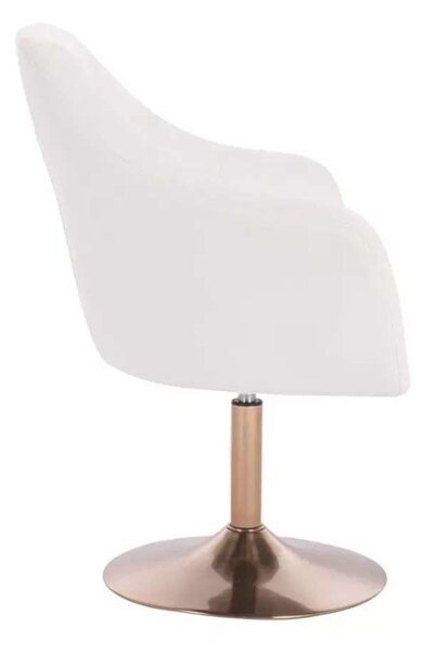 LuxuryForm DESIGN Křeslo ANDORA na zlatém talíři - bílé