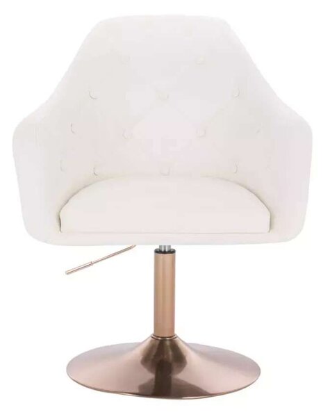 LuxuryForm DESIGN Křeslo ANDORA na zlatém talíři - bílé
