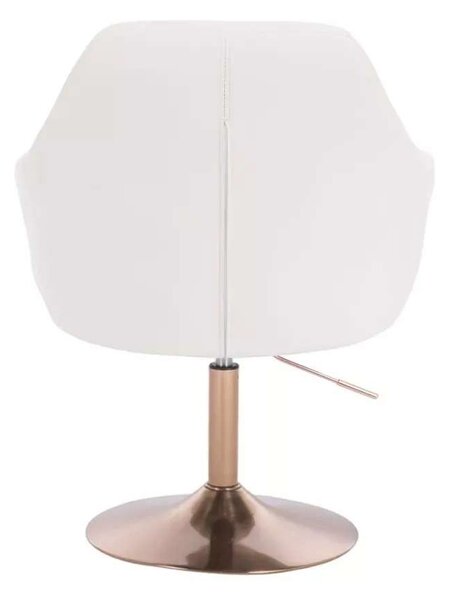 LuxuryForm DESIGN Křeslo ANDORA na zlatém talíři - bílé