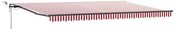Stahovací markýza Červená a Bílá 500 × 300 cm Polyester 3331268