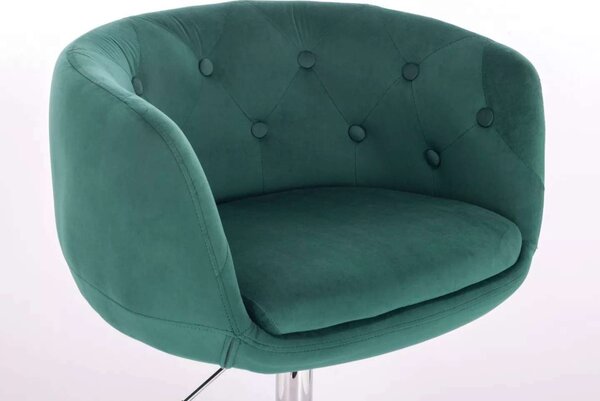 LuxuryForm DESIGN Křeslo MONTANA VELUR na černém talíři - zelená