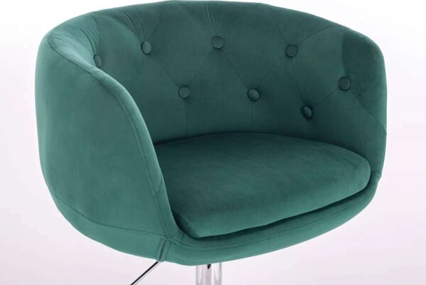 LuxuryForm DESIGN Křeslo MONTANA VELUR na stříbrném talíři - zelené