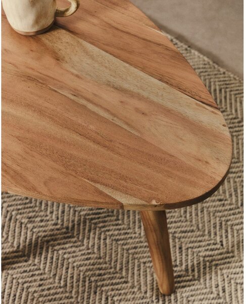 Konferenční stolek z masivu akácie v přírodní barvě 60x110,5 cm Duvani – Kave Home