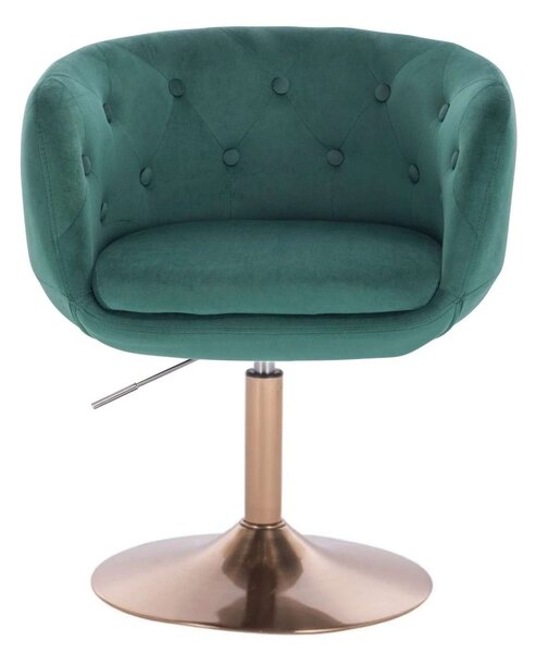 LuxuryForm DESIGN Křeslo MONTANA VELUR na zlatém talíři - zelené