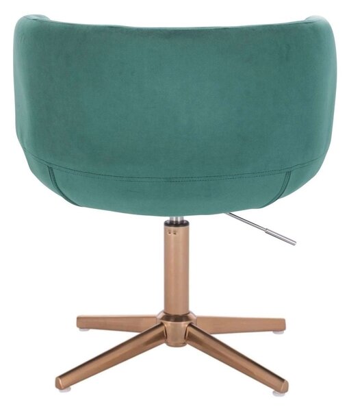 LuxuryForm DESIGN Křeslo MONTANA VELUR na zlatém kříži - zelené