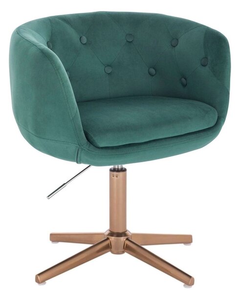 LuxuryForm DESIGN Křeslo MONTANA VELUR na zlatém kříži - zelené