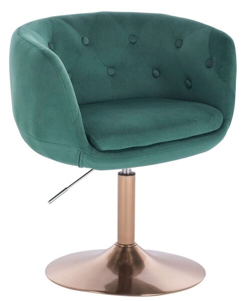 LuxuryForm DESIGN Křeslo MONTANA VELUR na zlatém talíři - zelené