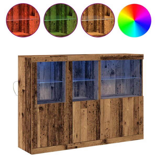 LED komoda Staré dřevo 142,5 x 37 x 100 cm Kompozitní dřevo 3333118