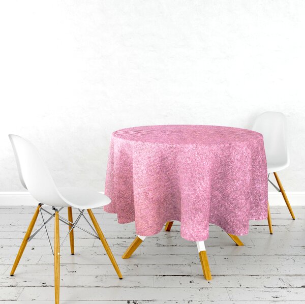 Ervi dekorační sametový ubrus na stůl kulatý/oválný - Rasel růžový - Erviplas