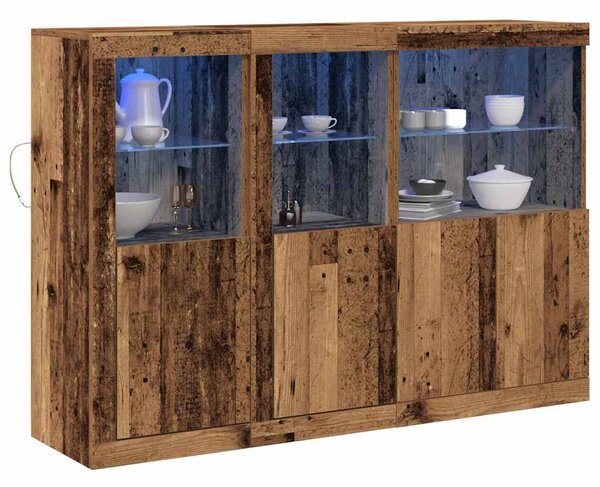 LED komoda Staré dřevo 142,5 x 37 x 100 cm Kompozitní dřevo 3333118