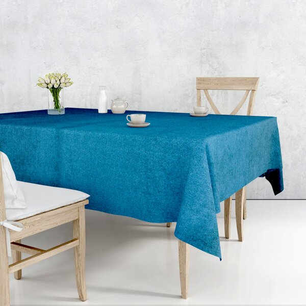 Ervi dekorační sametový ubrus na stůl obdélníkový/čtvercový -Rasel modrý - Erviplas
