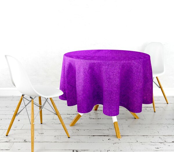 Ervi dekorační sametový ubrus na stůl kulatý/oválný - Rasel fialový - Erviplas