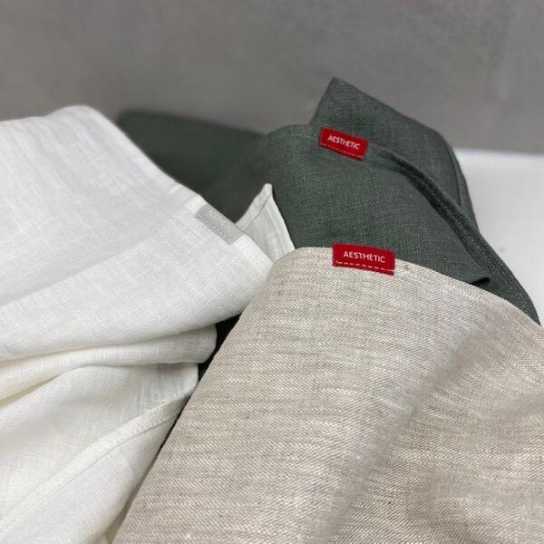 Aesthetic Lněná utěrka - Khaki (Olive Green)