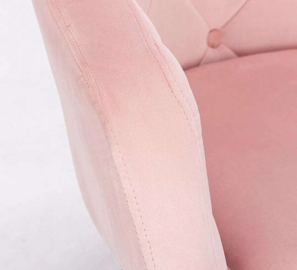 LuxuryForm DESIGN Křeslo ANDORA VELUR na stříbrném talíři - světle růžové