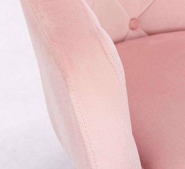 LuxuryForm DESIGN Křeslo ANDORA VELUR na černém talíři - světle růžové