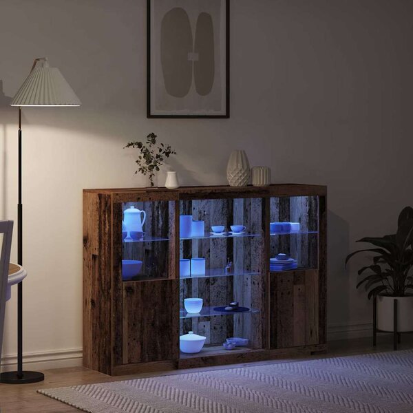LED komoda Staré dřevo 142,5 x 37 x 100 cm Kompozitní dřevo 3333120