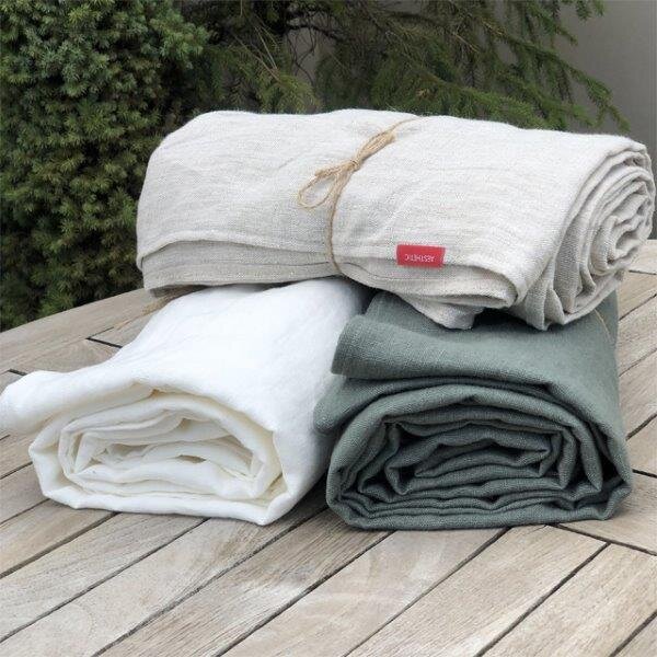 Aesthetic Lněný ubrus - 100% len - Khaki - 72x72cm, 145x145cm, 145x200cm, 145x250cm Velikost: 72x72cm