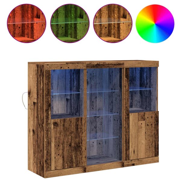 LED komoda Staré dřevo 123 x 37 x 100 cm Kompozitní dřevo 3333119