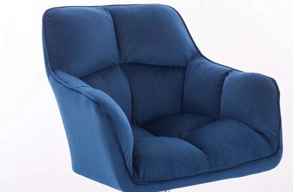 LuxuryForm DESIGN Křeslo AMALFI VELUR na černém kříži - modré
