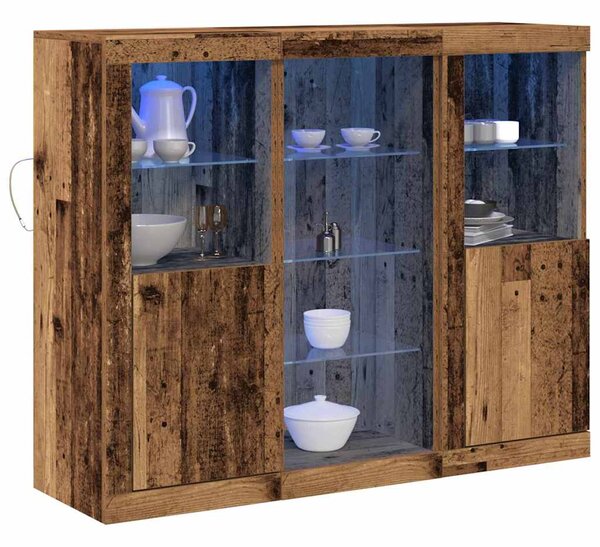 LED komoda Staré dřevo 123 x 37 x 100 cm Kompozitní dřevo 3333119