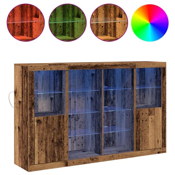 LED komoda Staré dřevo 163 x 37 x 100 cm Kompozitní dřevo 3333121