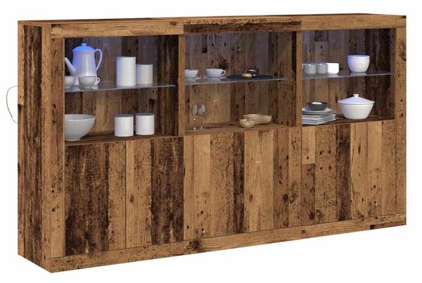 LED komoda Staré dřevo 181,5 x 37 x 100 cm Kompozitní dřevo 3333123