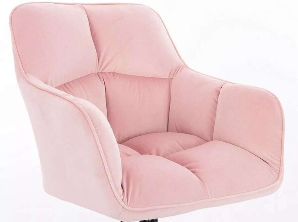 LuxuryForm DESIGN Křeslo AMALFI VELUR na stříbrné podstavě s kolečky - růžové